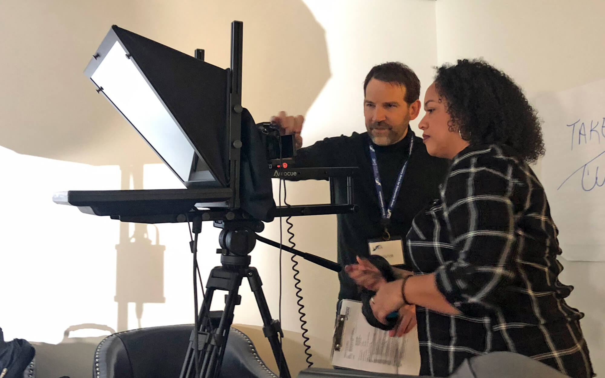 Videographer working staff photo